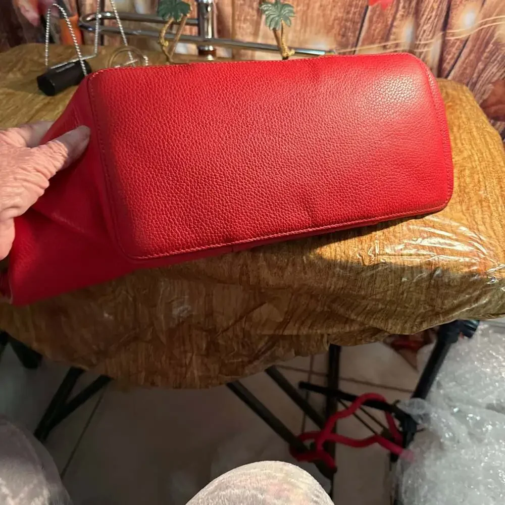 FURLA Saffiano Leather Shoulder Bag - Red – , - Picture 5 of 6
